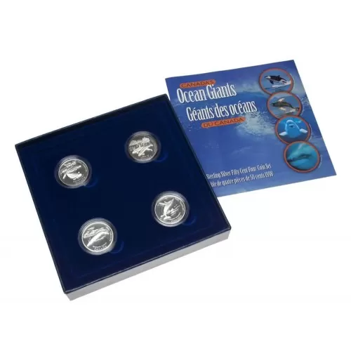 1998 Canadian 50 Cent Canada's Ocean Giants: Whales Proof Silver 4-Coin Set