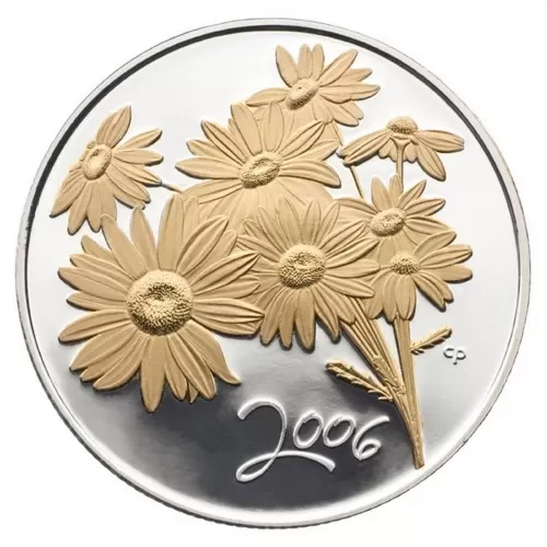 2006 Canadian 50-Cent Golden Daisy Sterling Silver Gold-plated Coin