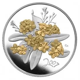 2007 Canadian 50-Cent Golden Forget-Me-Not Sterling Silver Gold-plated Coin