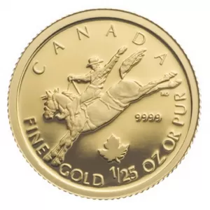 2006 Canadian 50-Cent Cowboy 1/25 oz Pure Gold Coin