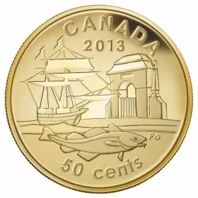 2013 Canadian 50-Cent 300th Anniversary of Louisbourg 1/25 oz Pure Gold Coin