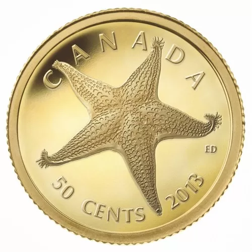 2013 Canadian 50-Cent Starfish - 1/25 oz Pure Gold Coin
