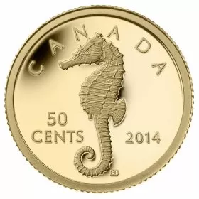2014 Canadian 50-Cent Seahorse - 1/25 oz Pure Gold Coin
