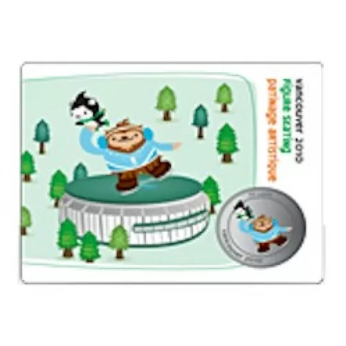 2010 Canada Olympic Mascot 50 Cent Coin Collector Card - Figure Skating