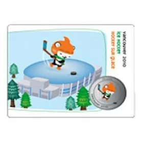 2010 Canada Olympic Mascot 50 Cent Coin Collector Card - Miga Ice Hockey