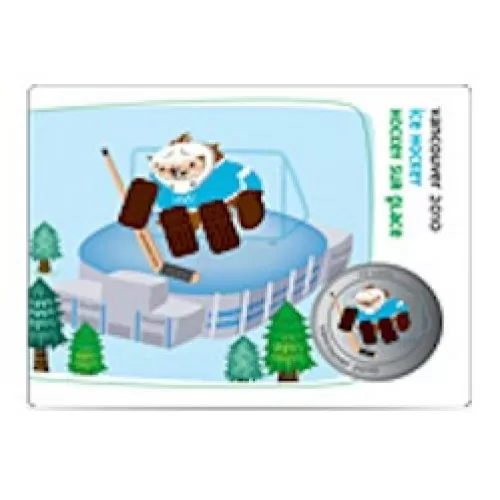 2010 Canada Olympic Mascot 50 Cent Coin Collector Card - Quatchi Ice Hockey - No Card