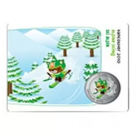 2010 Canada Olympic Mascot 50 Cent Coin Collector Card - Paralympic Alpine Skiing