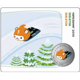 2010 Canada Olympic Mascot 50 Cent Coin Collector Card - Skeleton