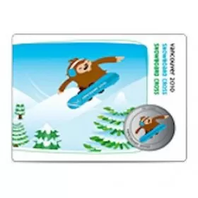 2010 Canada Olympic Mascot 50 Cent Coin Collector Card - Snowboard Cross