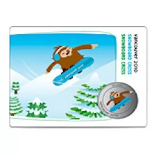 2010 Canada Olympic Mascot 50 Cent Coin Collector Card - Snowboard Cross