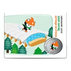 2010 Canada Olympic Mascot 50 Cent Coin Collector Card - Speed Skating