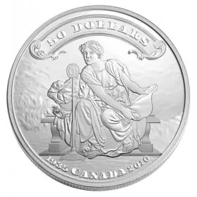 2010 (1935-) Canada $50 First Bank Notes Issued by the Bank of Canada 75th Anniversary 5 oz Fine Silver Coin