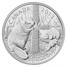 2013 Canadian $50 The Beaver - 5 oz Fine Silver Coin