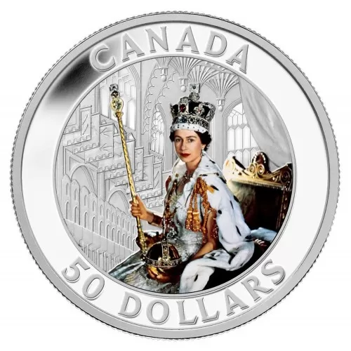 2013 Canadian $50 Queen’s Coronation - 5 oz Fine Silver Coin