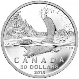 2015 Canadian $50 for $50 Beaver Fine Silver Coin