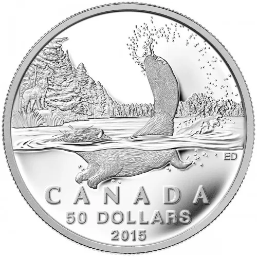 2015 Canadian $50 for $50 Beaver Fine Silver Coin