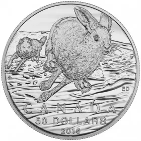 2016 Canadian $50 for $50 Hare Fine Silver Coin