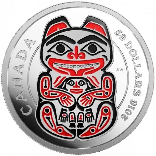 2016 Canadian $50 Mythical Realms of the Haida Series: The Bear - 5 oz Fine Silver Coin