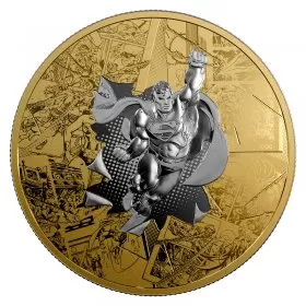 2017 Canadian $50 DC Comics Originals: The Brave And The Bold Superman 3 oz Reverse Gold-plated Silver Coin
