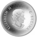 2017 Canadian $50 Maple Leaves in Motion - 5 oz Fine Silver Convex Coin - Lightly turnished