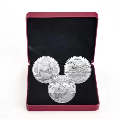 2021 Canadian $50 The First 100 Years of Confederation 5 oz Fine Silver 3-Coin Set