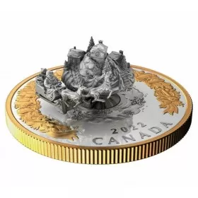 2022 Canadian $50 Holiday Splendour - 5 oz Fine Silver & Gold-plated Movable Coin