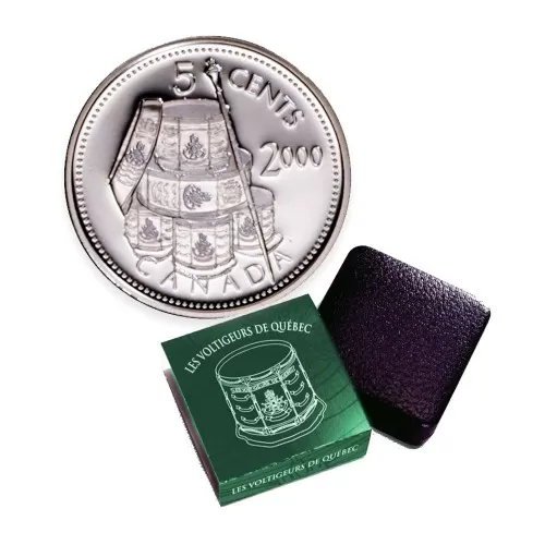 2000 Canadian 5-Cent Les Voltigeurs de Quebec First French-Canadian Regiment Silver Coin - No Box