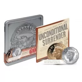 2005 (1945-) Canadian 5-Cent Victory in Europe/VE Day 60th Anniv Proof Silver Coin & Medallion Gift Set-sealed