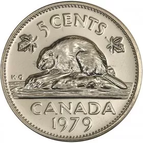 1979 Canadian 5-Cent Beaver Nickel Coin (Brilliant Uncirculated)