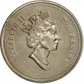 1992 (1867-) Canadian 5-Cent Beaver/Confederation 125th Anniv Nickel Coin (Brilliant Uncirculated)