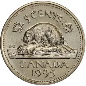 1995 Canadian 5-Cent Beaver (Brilliant Uncirculated)