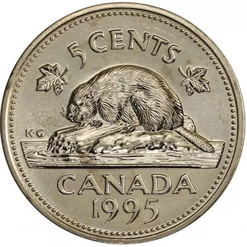 1995 Canadian 5-Cent Beaver (Brilliant Uncirculated)