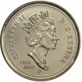 2002-P (1952-) Canadian 5-Cent Beaver/Queen's 50th Anniv Nickel Coin (Brilliant Uncirculated)
