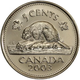 2003-WP Canadian 5-Cent Beaver Nickel Proof-like (PL) Coin