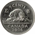 2006 Canadian 5-Cent Beaver No RCM Logo Nickel Special Wrap Coin Roll