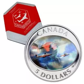 2006 Canadian Forces $5 Snowbirds Double Hologram Silver Coin & Stamp Set - sealed