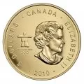 2010 Canadian $5 Vancouver Olympic Hockey Gold 1 oz Fine Silver & Gold-plated Coin 