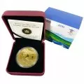 2010 Canadian $5 Vancouver Olympic Hockey Gold 1 oz Fine Silver & Gold-plated Coin 