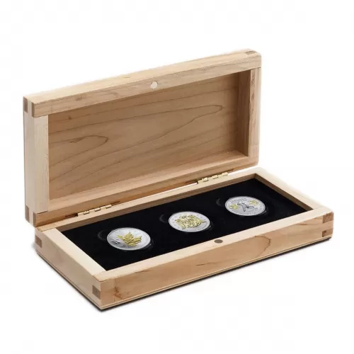 2010 Canadian $5 Vancouver Olympics Silver Maple Leaf Bullion 3-Coin Set