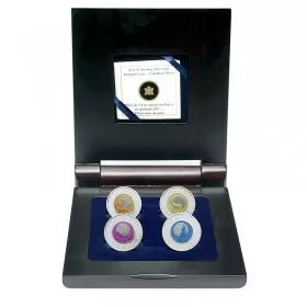 2011-2012 Canadian $5 Full Buck Moon Sterling Silver & Niobium 4-Coin Set in Display Case