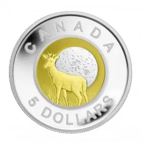 2011 Canadian $5 Full Buck Moon Sterling Silver & Niobium Coin