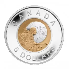 2011 Canadian $5 Hunter's Moon Sterling Silver & Niobium Coin