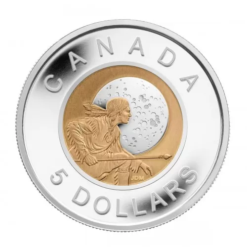 2011 Canadian $5 Hunter's Moon Sterling Silver & Niobium Coin