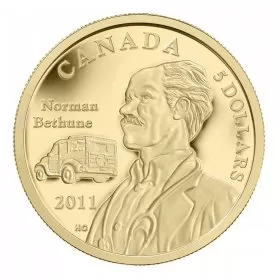 2011 Canada Pure Gold $5 Coin - 75th Anniv of Dr. Norman Bethune’s Invention of the World’s First Mobile Blood Transfusion Vehicle