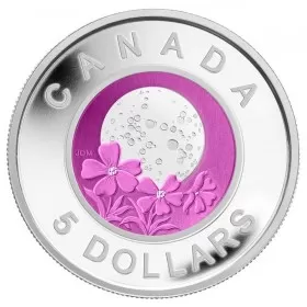 2012 Canadian $5 Full Pink Moon Sterling Silver & Niobium Coin
