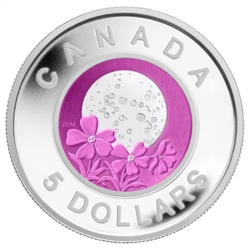2012 Canadian $5 Full Pink Moon Sterling Silver & Niobium Coin