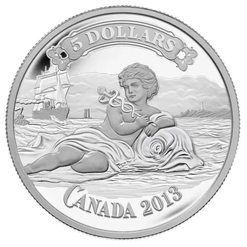 2013 Canada Fine Silver $5 Coin - Canadian Bank Note Series: Canadian Bank of Commerce Bank Note Design
