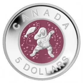 2013 Canada Fine Silver $5 Coin - Mother and Baby Ice Fishing