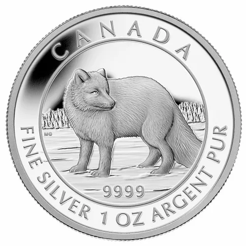 2014 Canadian $5 Arctic Fox - 1 oz Fine Silver Coin