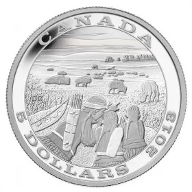 2013 Canadian $5 Tradition of Hunting: Bison - Fine Silver Coin 
